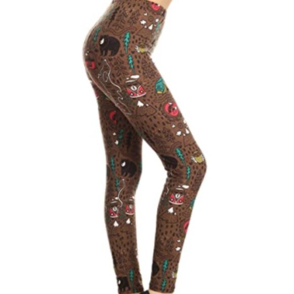 NWOT Ultra Soft Camper's Trail Print Leggings Sz.S - Picture 2 of 6